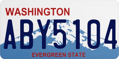 WA license plate ABY5104