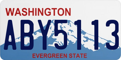 WA license plate ABY5113