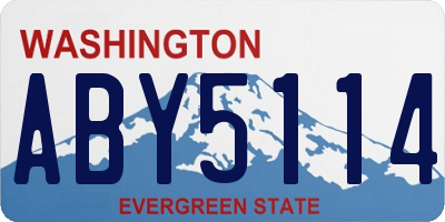WA license plate ABY5114