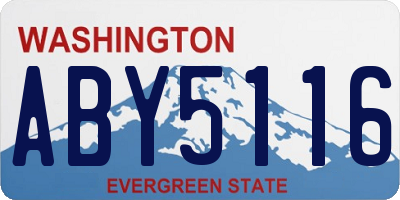WA license plate ABY5116