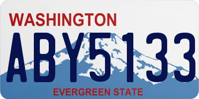 WA license plate ABY5133