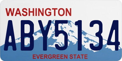 WA license plate ABY5134