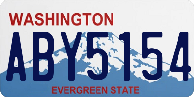 WA license plate ABY5154