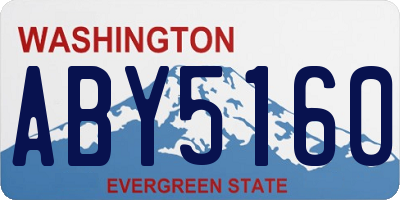 WA license plate ABY5160