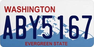 WA license plate ABY5167