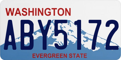 WA license plate ABY5172