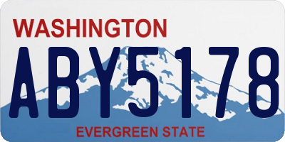 WA license plate ABY5178