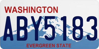 WA license plate ABY5183