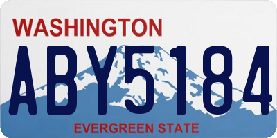 WA license plate ABY5184