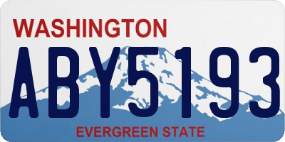 WA license plate ABY5193