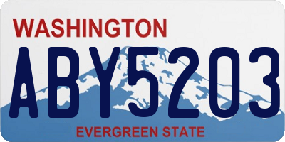 WA license plate ABY5203