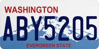 WA license plate ABY5205
