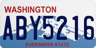 WA license plate ABY5216