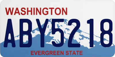 WA license plate ABY5218