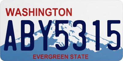 WA license plate ABY5315