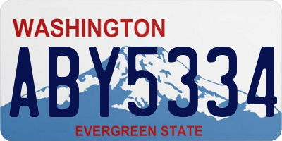 WA license plate ABY5334