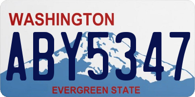 WA license plate ABY5347