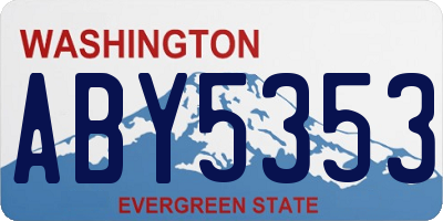 WA license plate ABY5353