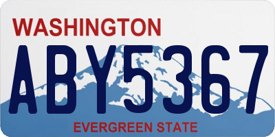 WA license plate ABY5367