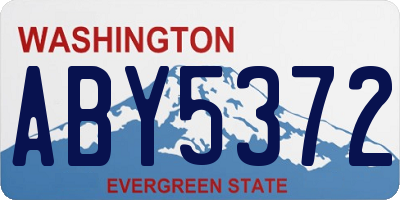 WA license plate ABY5372