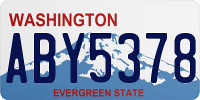 WA license plate ABY5378