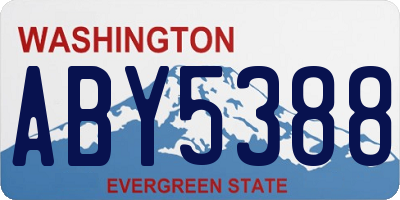 WA license plate ABY5388