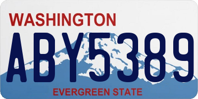 WA license plate ABY5389