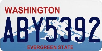 WA license plate ABY5392