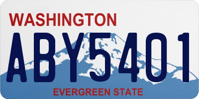 WA license plate ABY5401