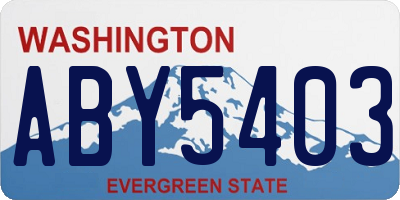 WA license plate ABY5403