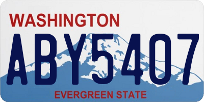 WA license plate ABY5407