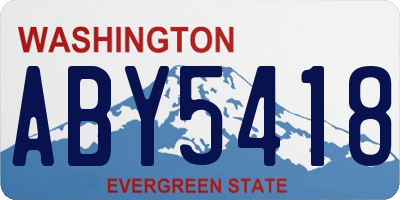 WA license plate ABY5418