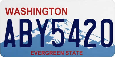 WA license plate ABY5420