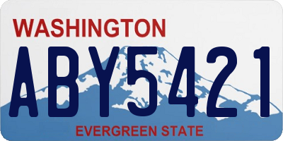 WA license plate ABY5421