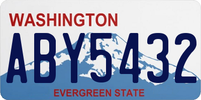 WA license plate ABY5432
