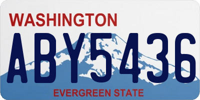 WA license plate ABY5436
