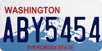 WA license plate ABY5454