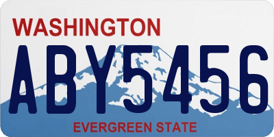 WA license plate ABY5456