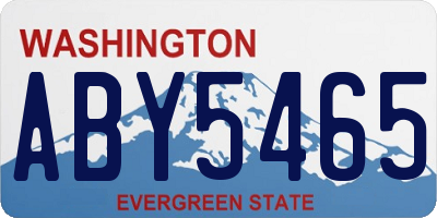 WA license plate ABY5465