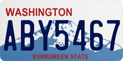 WA license plate ABY5467