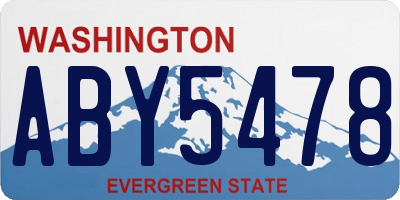 WA license plate ABY5478