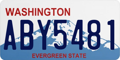 WA license plate ABY5481