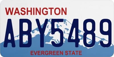 WA license plate ABY5489