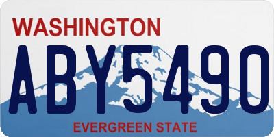 WA license plate ABY5490