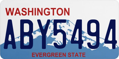 WA license plate ABY5494