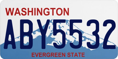 WA license plate ABY5532