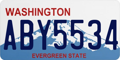 WA license plate ABY5534