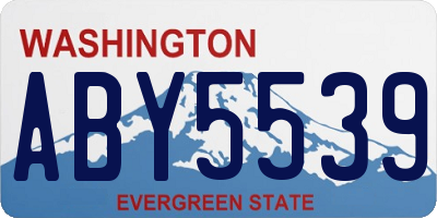 WA license plate ABY5539