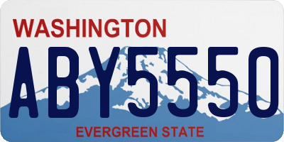 WA license plate ABY5550