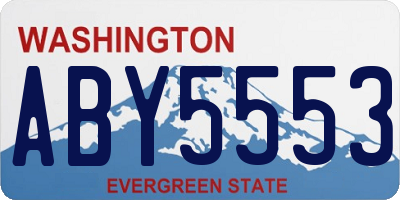 WA license plate ABY5553